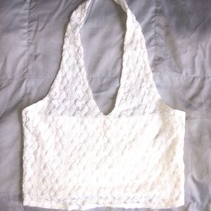 White lace halter top